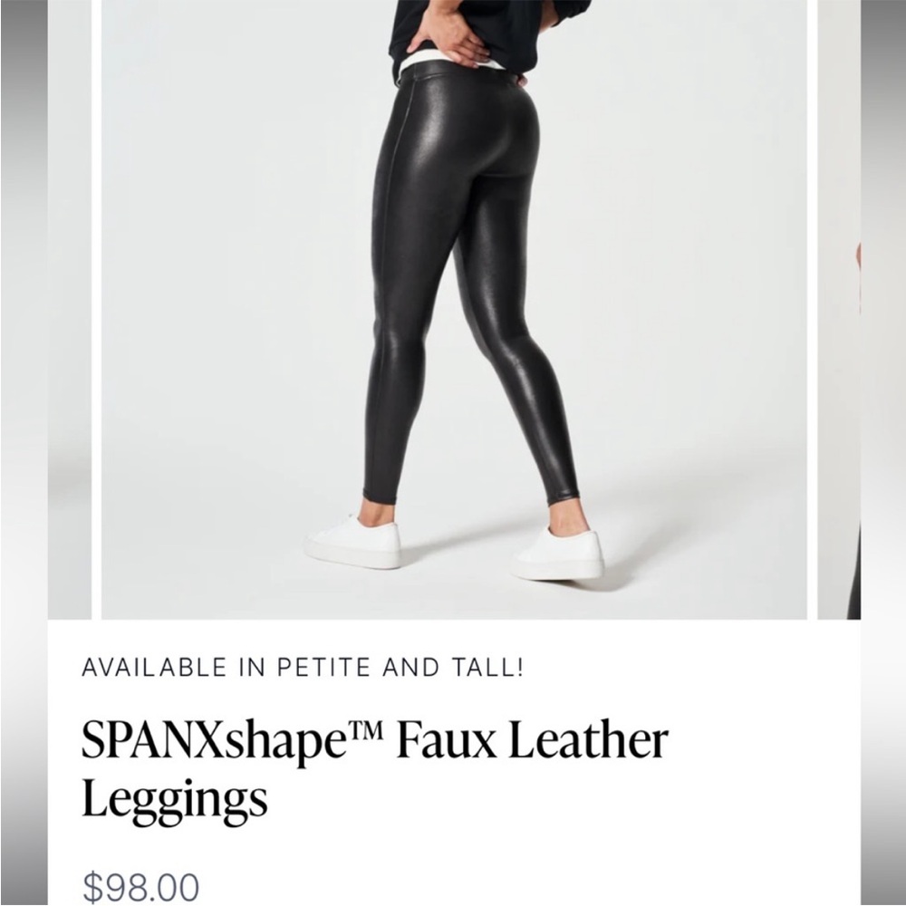 SPANXshape Faux Leather Leggings - Black